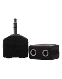 Adaptador Duplicador de Áudio  P2 Macho Para 2 P2 Fêmea dourado