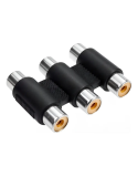 10 pças Adaptador Rca X Rca Fêmea Tripla Video Áudio