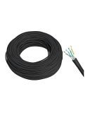 Cabo de Rede 4PX24 AWG Cat5E 100% Cobre Capa Dupla Preto 100 Metros